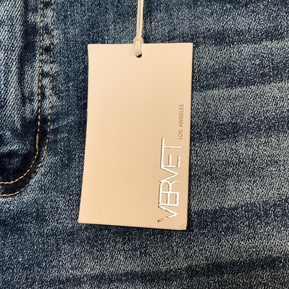 Vervet Los Angeles Amber Mid-rise Skinny Blue Distressed Jeans NWT Size 32 - Picture 2 of 9